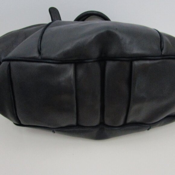 Italian Leather X Large Satchel Tote Bag Black Gold - Picture 3 of 13